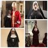 Nun Dress Halloween Costume for Women Scary Cosplay Mary Priest Dresses