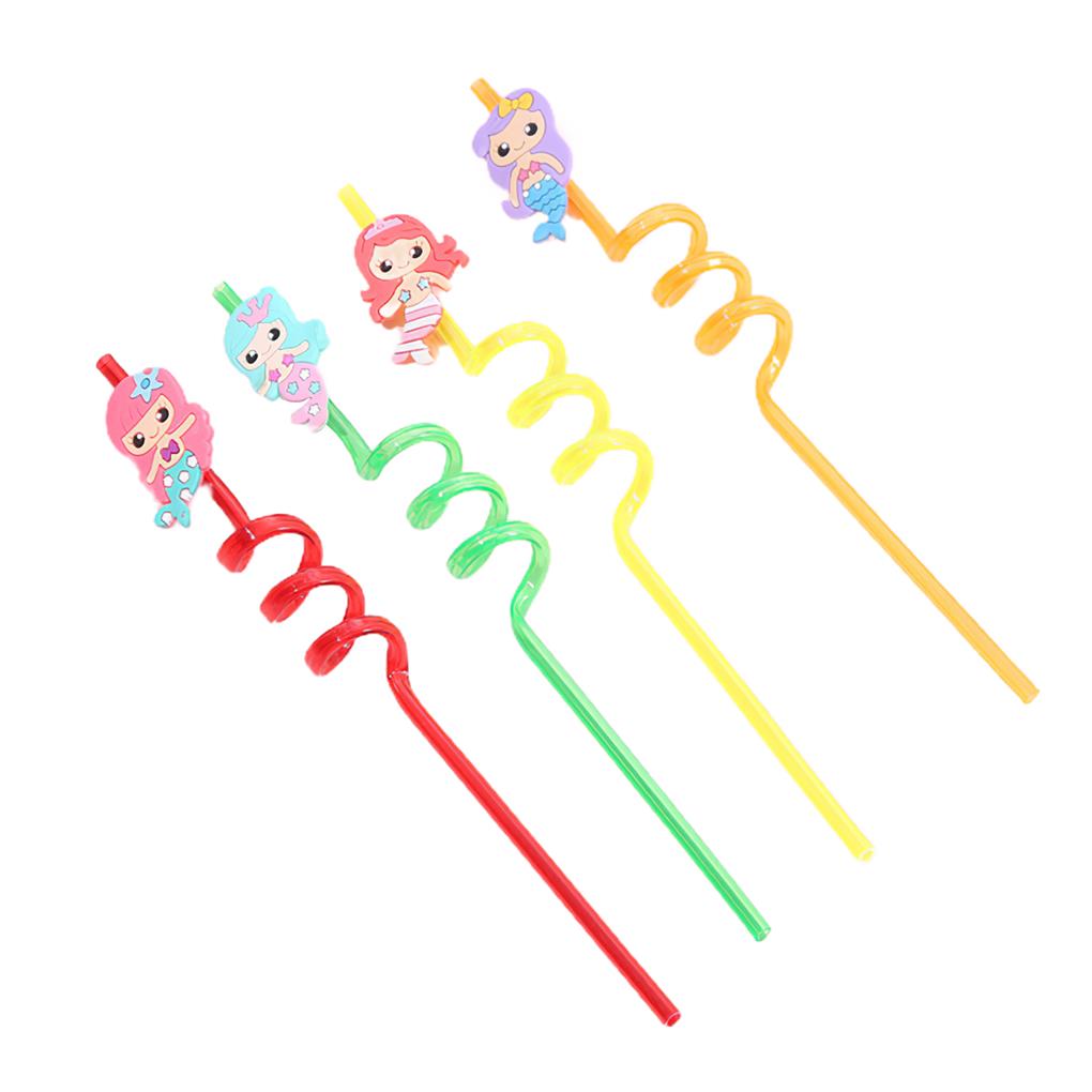 4 Pieces Silicone Straws Festival Party Milk Juice Coffee Tea Decor Straws Home Bar Kitchen Tableware Serveware