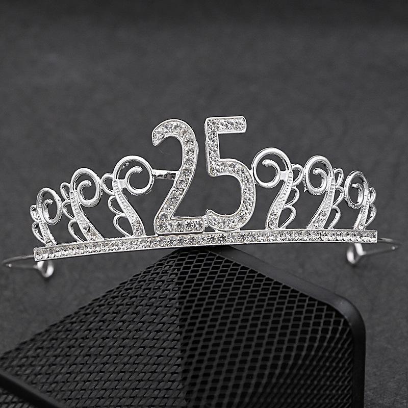 

Новое украшение для выпечки торта для 15 лет, сплав со стразами, головной убор для 18 лет, аксессуары для торта 6 дюймов, 8 дюймов, цифровая корона