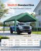 Carport Replacement Canopy, 3 x 6 m Potable Garage Tent Top Tarp, UV-Resistant & Waterproof Car Shelter Tarp, Heavy Duty Car Port Cover with Ball