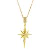 European-American Women's Necklace: Micro-inlaid Zirconium Eight-pointed Star Pendant, Fashionable and Versatile Collarbone Chain Jewelry.