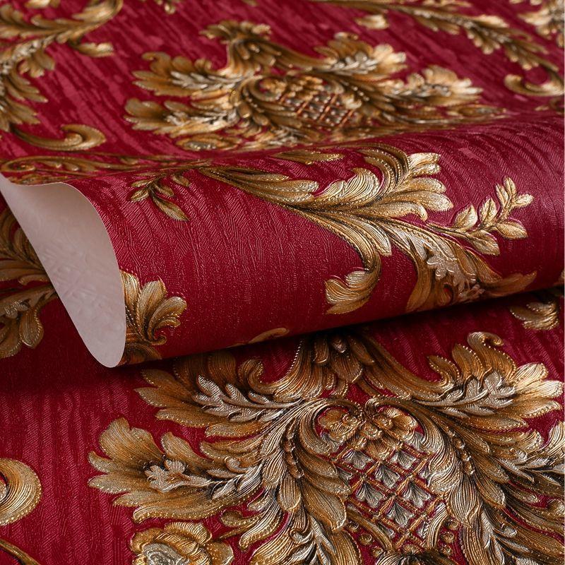 European Luxury Black Gold Damask Wallpaper Roll 3D Embossed Pvc Wallcovering Mural Decor Wallpapers for Living Room Bed Room