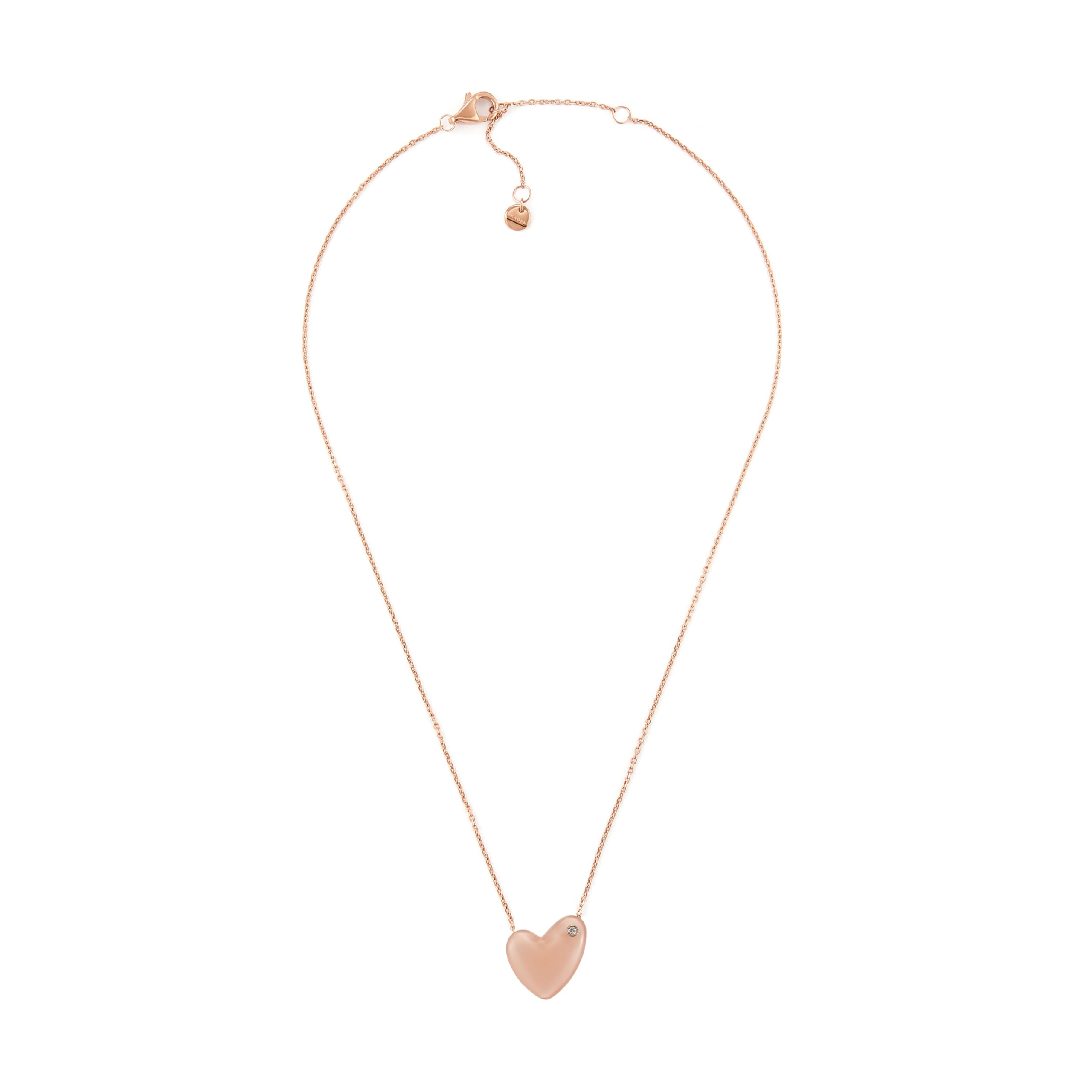 

Skagen Women s SOFIE SEA GLASS Pink Heart-Shaped Pendant Necklace, SKJ1803791