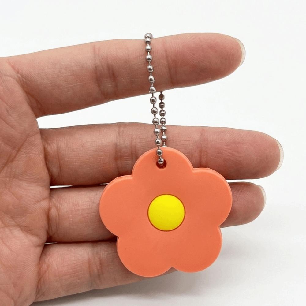 Creative Flower Keychain Soft Access Card Holder Mini Flower Key Cover Cap Girls