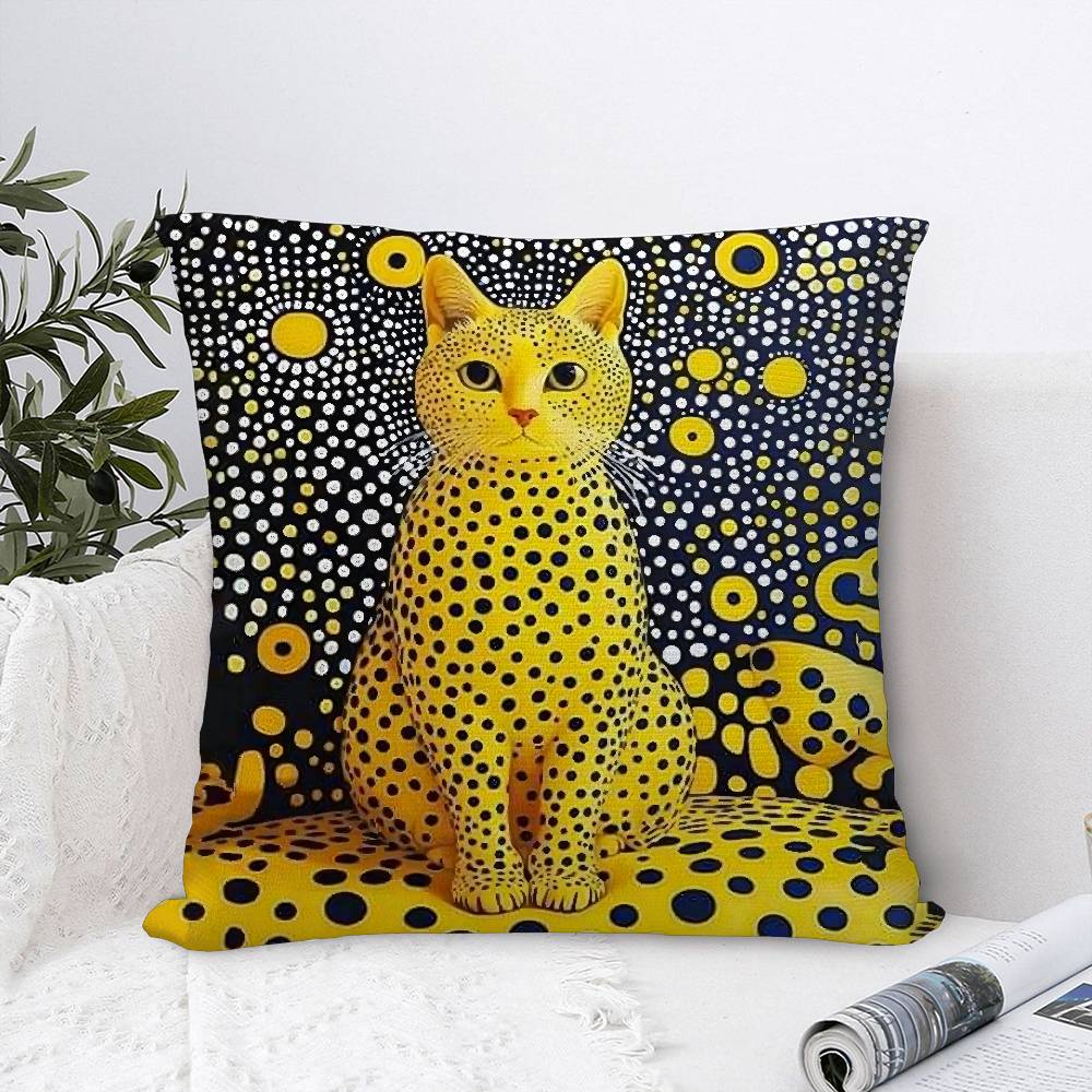 Yayoi Kusama Abstract Art Pumpkin Pillow Case Plush Fabric Soft Double Sided Print Home Sofa High Quality Cushion Cover Throw