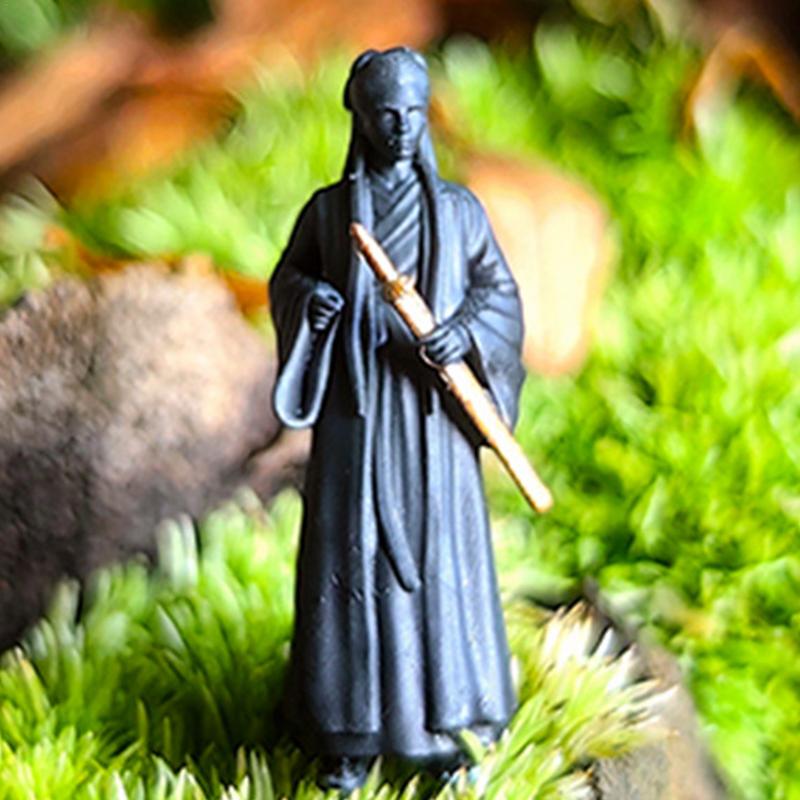 Figures Bonsai Sculpture Resin Character Statue Landscape Bonsai Knight-Errant Miniature Sculpture For Cars Aquarium Offices