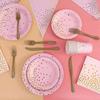 110pcs/Set Pink Gold Dot Tableware Paper Towel Cup Plate Disposable Wedding Party Decor Kids Birthday Baby Shower Party Supplies