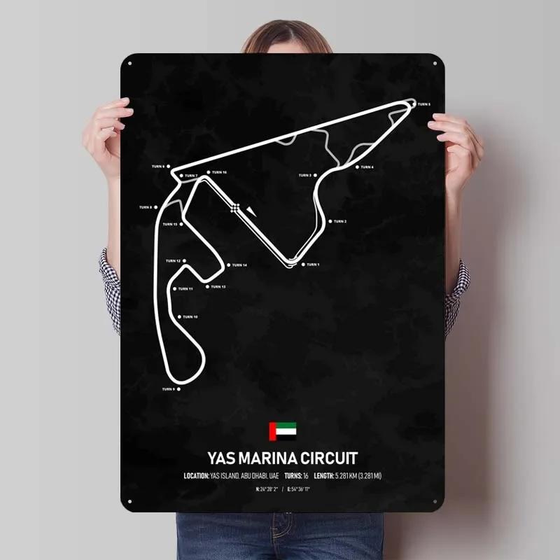 

Текстура Гоночних Трас Формули-1 Металева Табличка Постер Декорація для Спальні Декор для Вітальні Чоловіча Ретро Бляшана Табличка для Настінного Декору 7.9x11.8In(20x30cm)