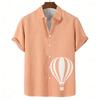 Hawaiian Style Short Sleeve Shirt with Tropical Palm Sunset Print, Ideal for Summer