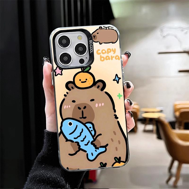 Funny Capybara Cartoon Cute Shockproof Phone Case for iPhone 17 Air 16 16E 15 Pro Max 14 Plus 13 Mini 12 Back Cover Anti Fall Fu