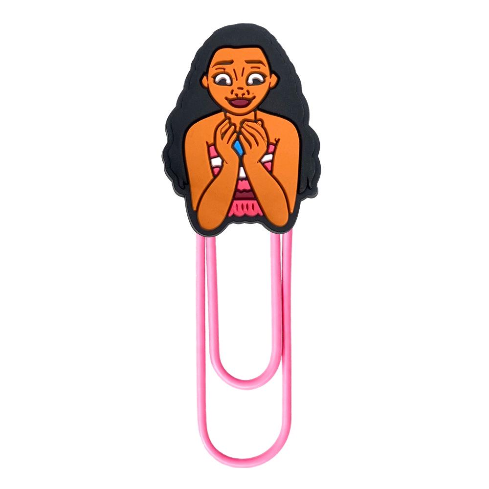 Moana Large Cute PVC Cartoon U-Shaped Paperclips, Office Supplies and Colorful Bookmarks
