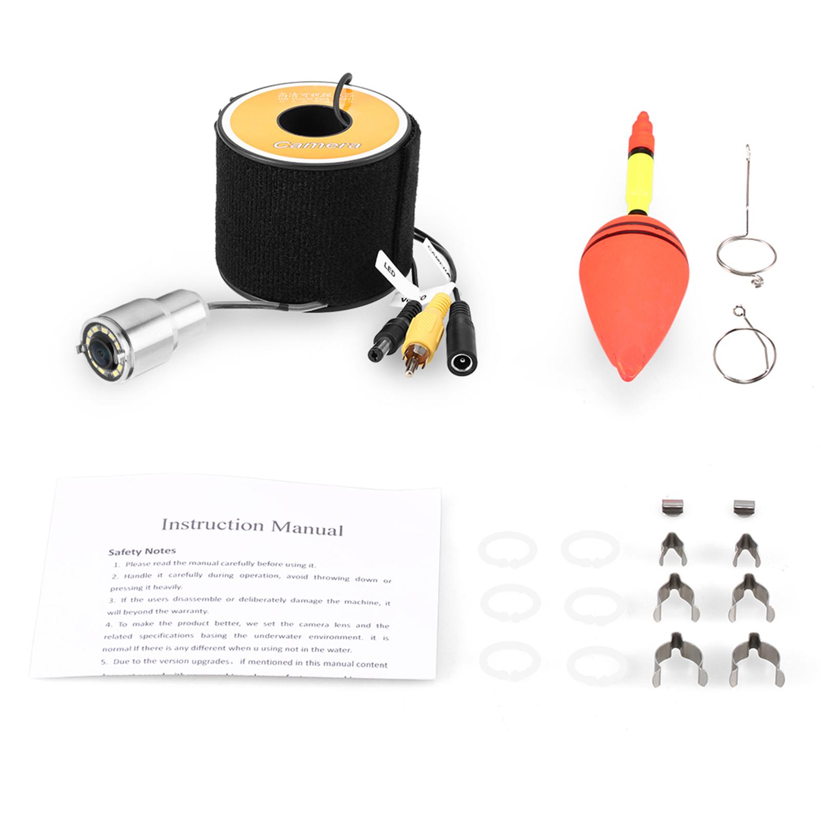 

Подводная рыболовная камера 1200 ТВЛ 12 светодиодов Водонепроницаемая Форма рыбы Камера для рыбалки с лодки/на льду Аксессуар 50m 15M