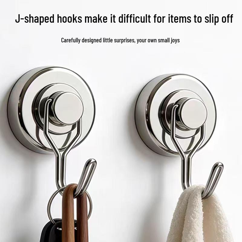 360° Rotating Neodymium Magnetic Hook - Punch-Free, Trace-Free, Industrial Grade for Wall Hanging