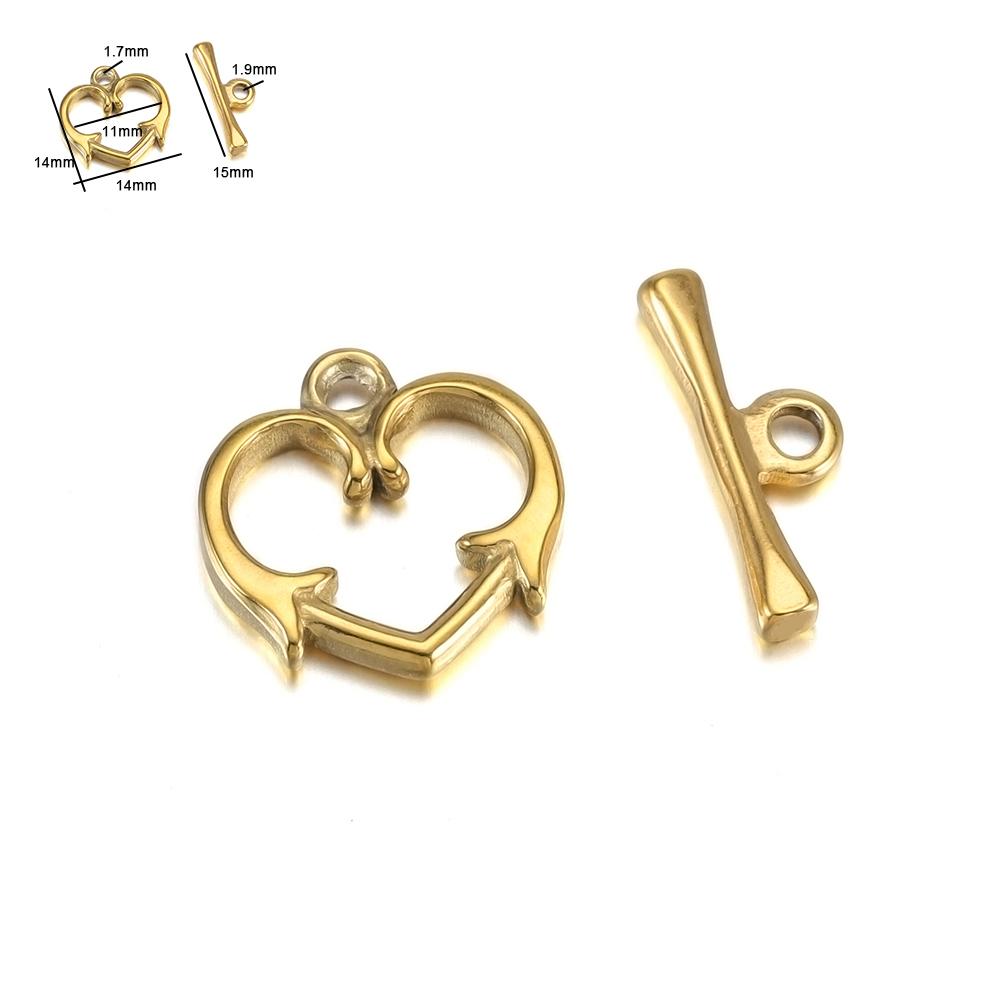 3-6 Sets Gold Color Stainless Steel Fastener Bracelet Toggle Clasp Buckle Connector For Jewelry Making OT Clasps Diy Accessories