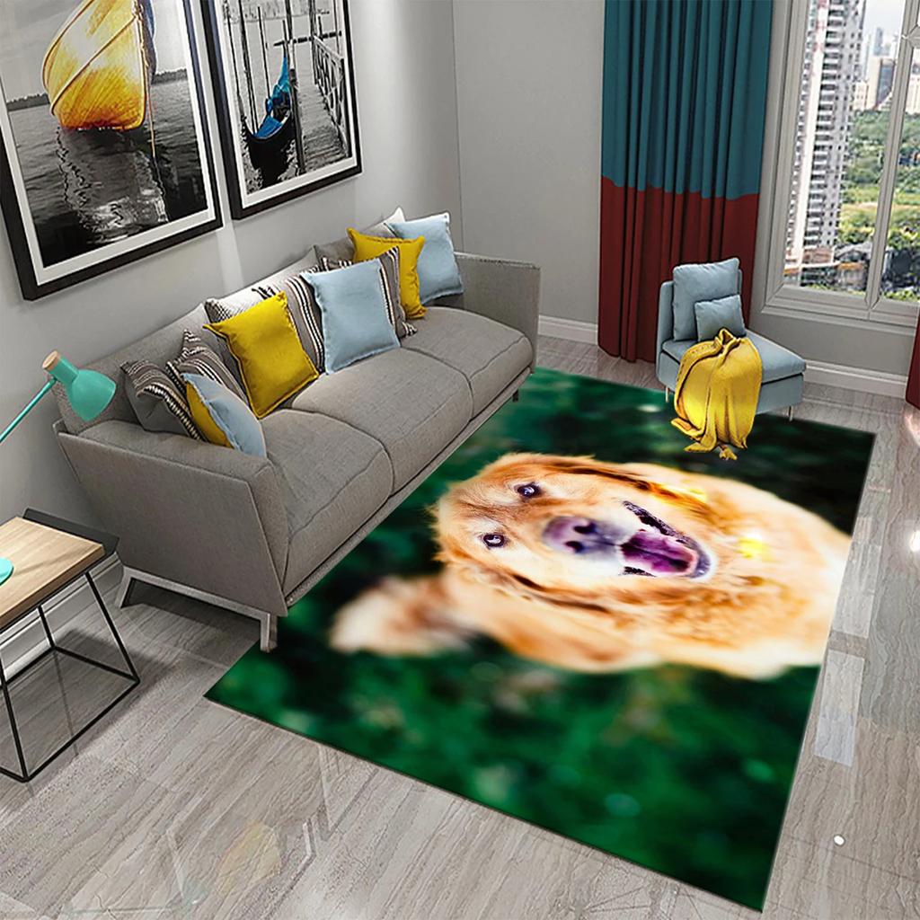 Hundefußabdruck Blumenmuster Teppich Süßer Welpe Blumenteppich Haustier Tier Rechteckige Bereichsteppiche für Erwachsene Yogamatten Wohnzimmer Dekoration Fußmatte