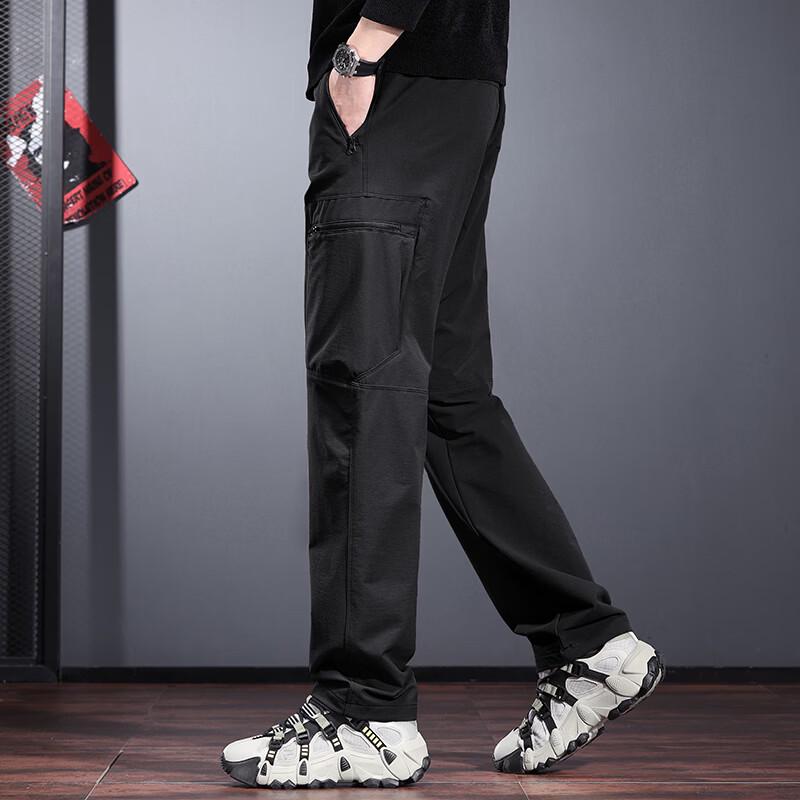 Jie Lei Nuo Men's Outdoor Tactical Softshell Straight-Leg Pants