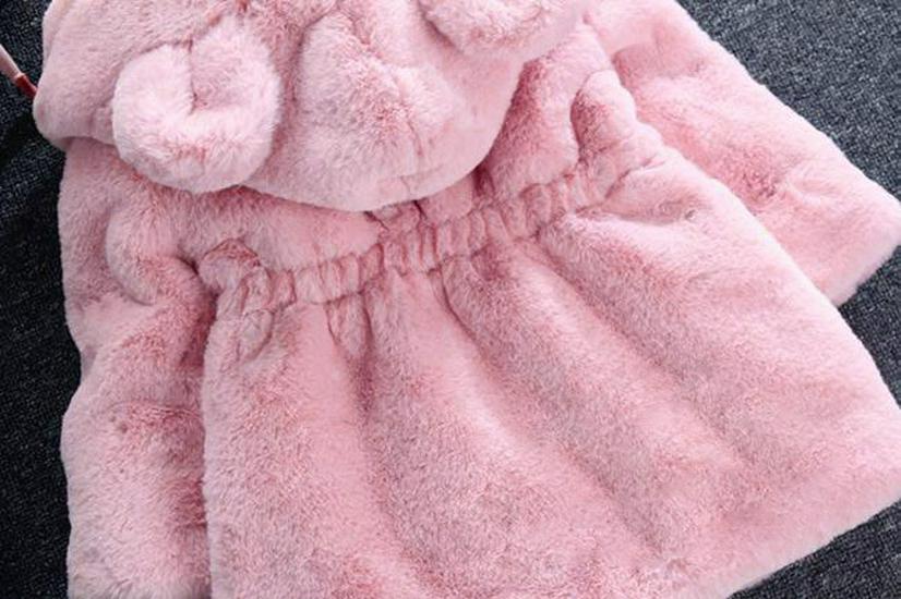 Autumn & Winter Furry Bunny Ear Sweater Coat for Toddlers and Girls - New Style Cotton Padding.