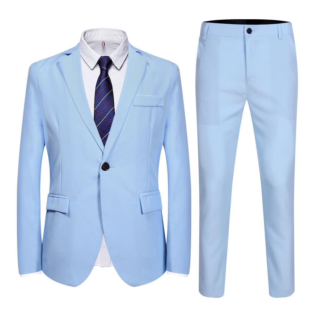 Men's Spring & Fall Casual Fashion Suits: Popular Two-Piece for Young Men, Groom & Best Man
