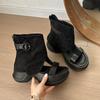 Retro thick-soled heightening trouser boots women's cool boots summer fashion casual herringbone sandals open-toed sandals short boots