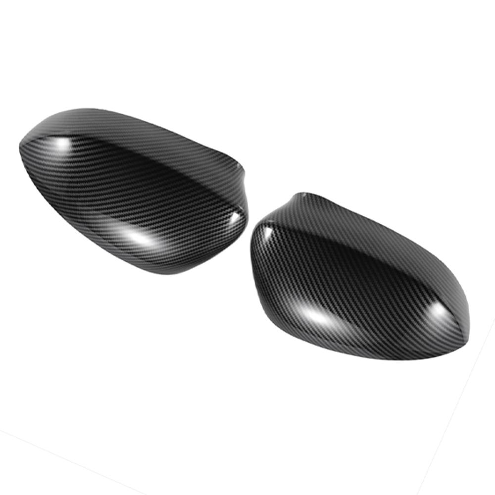 Pour Fiat 500 2007- Cache Coque Capuchon de Rétroviseur Latéral Fibre de Carbone/Noir Brillant Accessoires de Rétroviseurs Latéraux de Porte