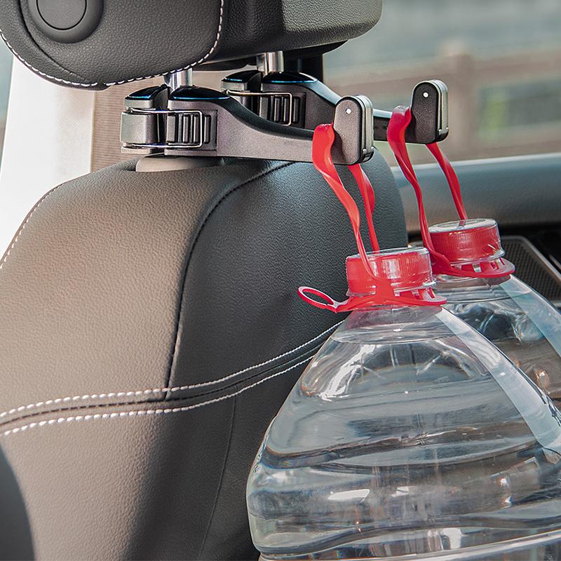 2 in 1 Car Vehicle Back Seat Headrest Hook Mobile Phone Holder Portable Seat Back Hanger Hook for Bag Purse Cloth Grocery 1PC