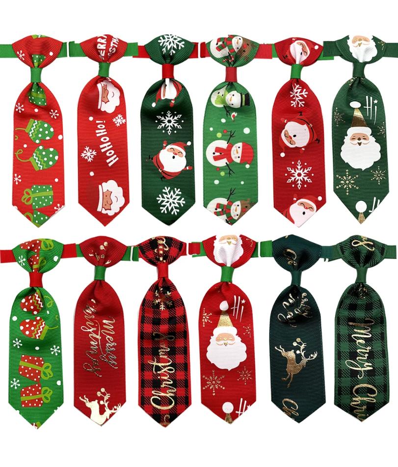 50pcs Xmas Dog Accessories Christmas Pet Dog Tie Collar Small Dog Cat Puppy Neckties Bowtie Holiday Pet Dog Grooming items