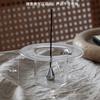 WULIHOME Glass Stainless Steel Yoga Atmosphere Desktop Ornaments Incense Holders Tea House Ambient Decorative Items