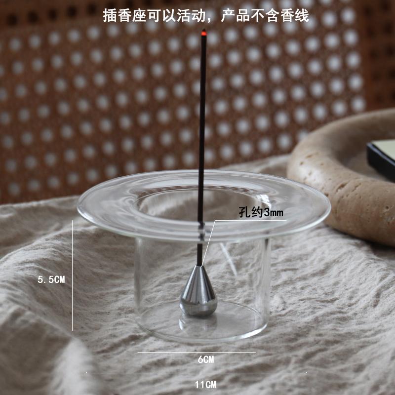 WULIHOME Glass Stainless Steel Yoga Atmosphere Desktop Ornaments Incense Holders Tea House Ambient Decorative Items