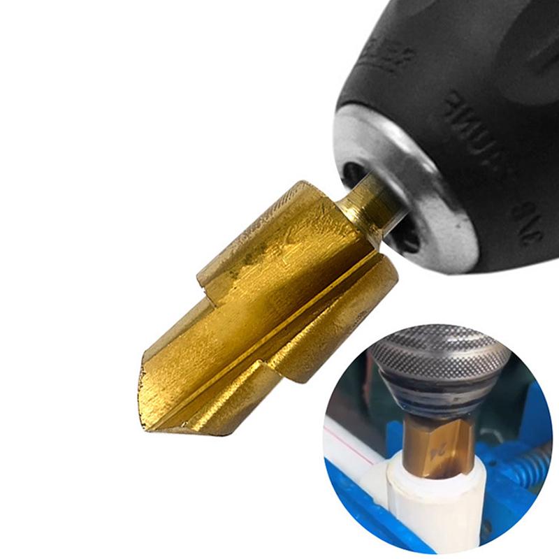 Three Blade Ppr Titanium Plated Upgraded Lifting Drill Bit Hexagonal Handle Water Pipe Drilling Reaming Repair Pipe Repair Tool