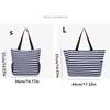 Foldable Women Tote Shoulder Bag Large Capacity Beach Grocery Bag Striped Handbag  Travel Bag