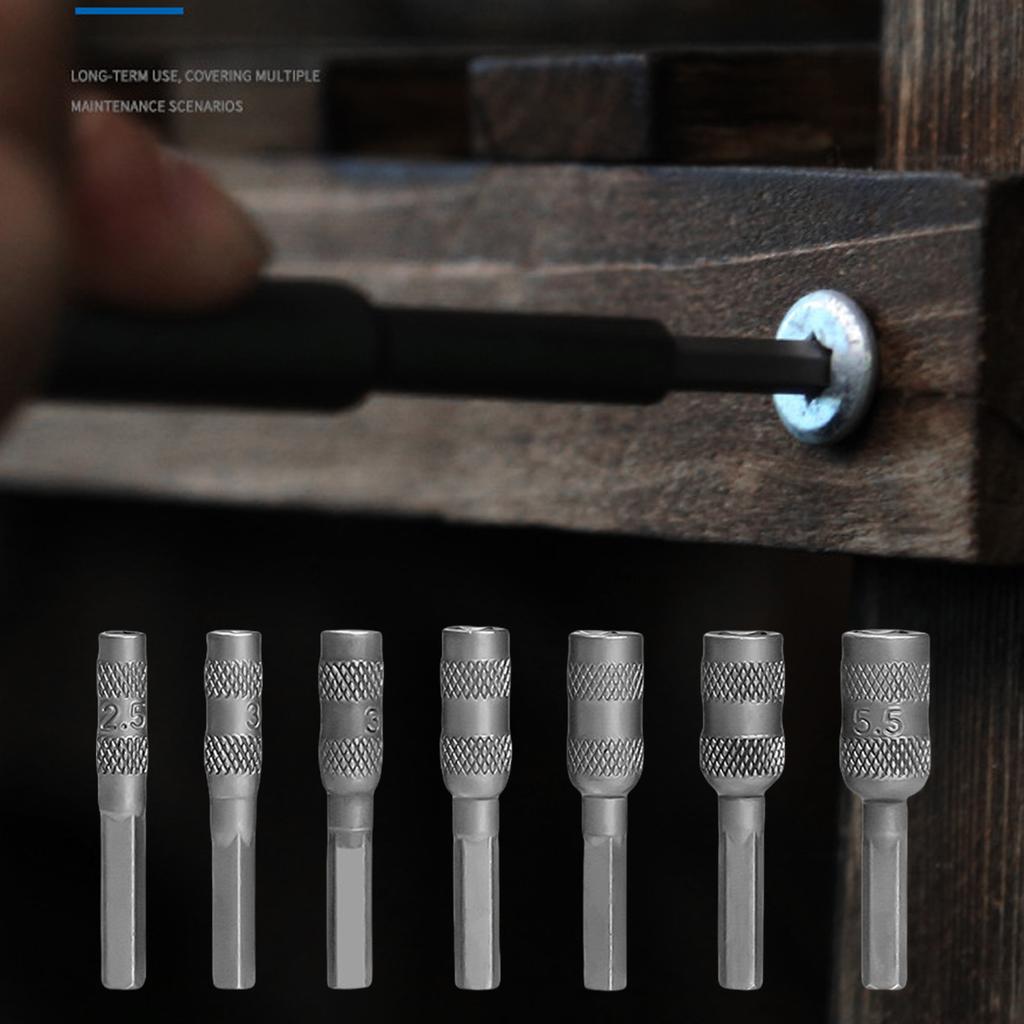 7 Stück Magnetische Sechskantnuss Sechskantschaft Schraubendreherbit für Bohrmaschine Effiziente Schraubeninstallation oder -entfernung