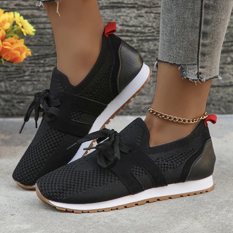 Rimocy Breathable Knitting Sneakers for Women 2024 Spring Shallow Non-Slip Flats Woman Comfort Flat Heels Casual Walking Shoes