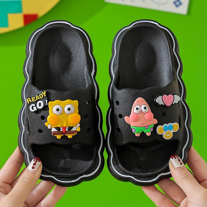 Kids' Fashion Bow Slippers - Non-slip, Durable, Thick-soled Cartoon Sandals for Boys & Girls, Great for Home & Beach Use