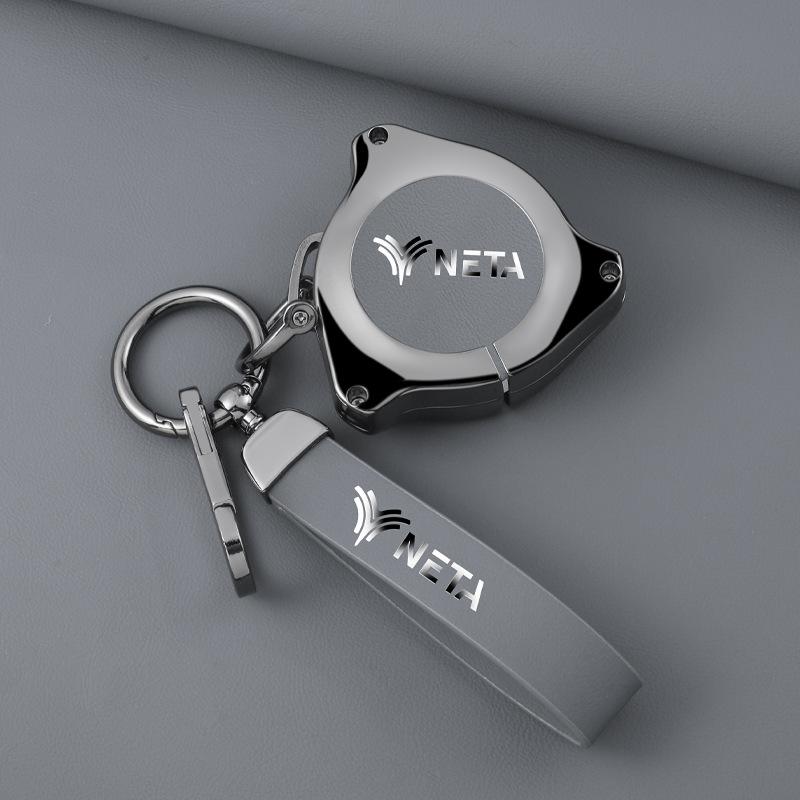Nezha S Key Case: Luxury Metal Hanging Key Buckle for New Energy V Car – Anti-Lost Remote Control Bag for Men (U2/GT)