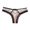 Women’s Flower Embroidery Sexy Thong Spicy Girl Lace Transparent Underpants Thin Summer Hollow Out Panties Bow Briefs