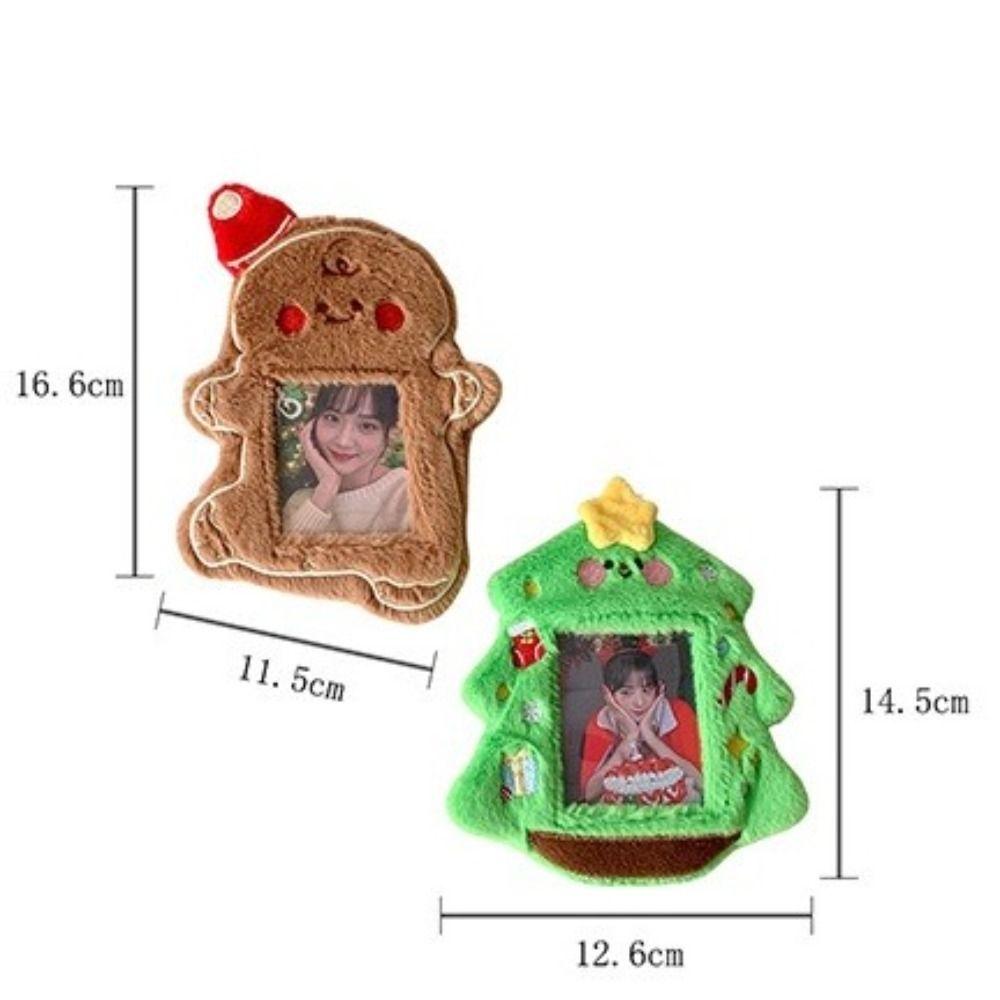 Gingerbread Man Photocard Holder Cartoon Bag Pendant Christmas Tree Card Holder Fluffy Kpop Photo Card Sleeves Christmas Gift