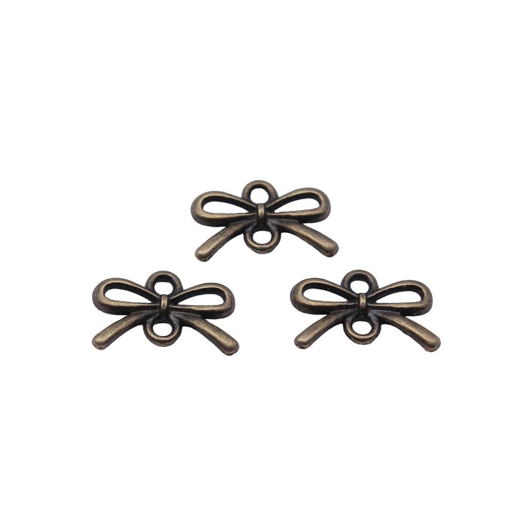 Double Hole Bow Connectors Cute Ribbon Charms For Earring And Bracelet Making