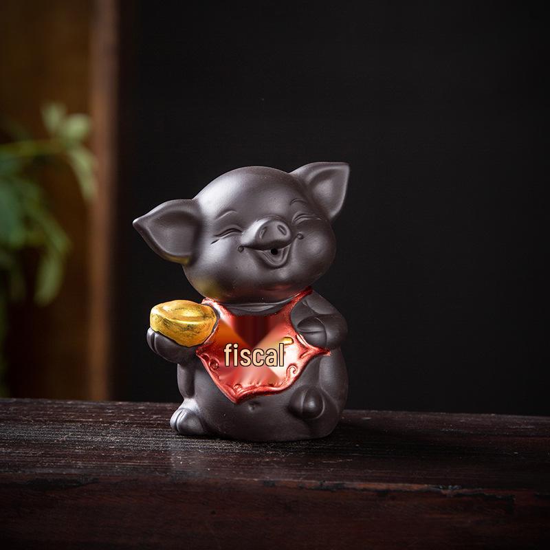 Purple Clay Zodiac Animal Horse Tea Pet Ornament – Cute, Creative Tea Table Dragon Mascot Decoration