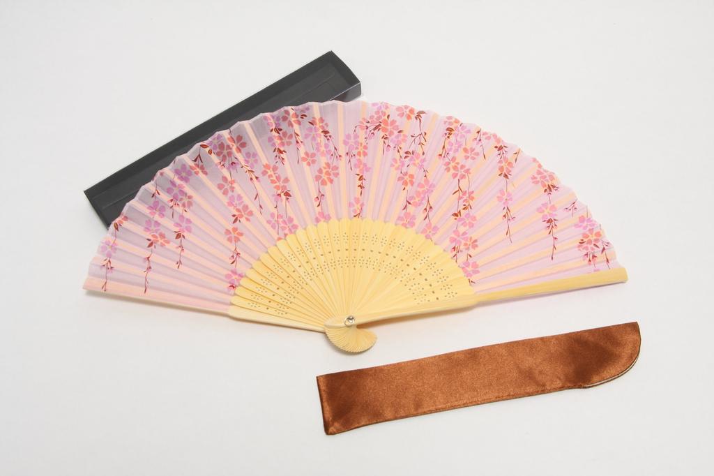 Silk Fan with Fan Boxed Cherry [Hasegawa] Women's Case, (Weeping Blossom)