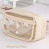 Multi-layer Transparent Pen Bag Zipper Stationery Box Transparent Pencil case  School