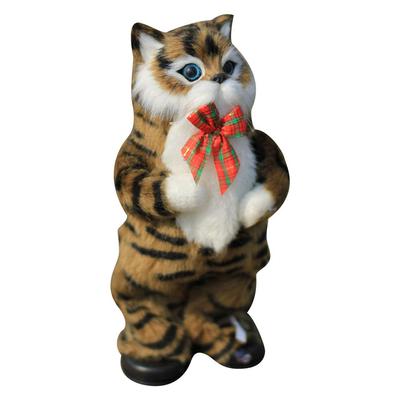 Gato eléctrico de simulación, lindo, amarillo, cantando y bailando, muñeco de gato, regalo para niños, juguetes interactivos