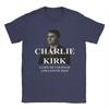 Charlie Kirk Tribute 100 Cotton TShirt For Men Summer  Funny T Shirts Crewneck Harajuku Tees Oversized Wholesale Clothing