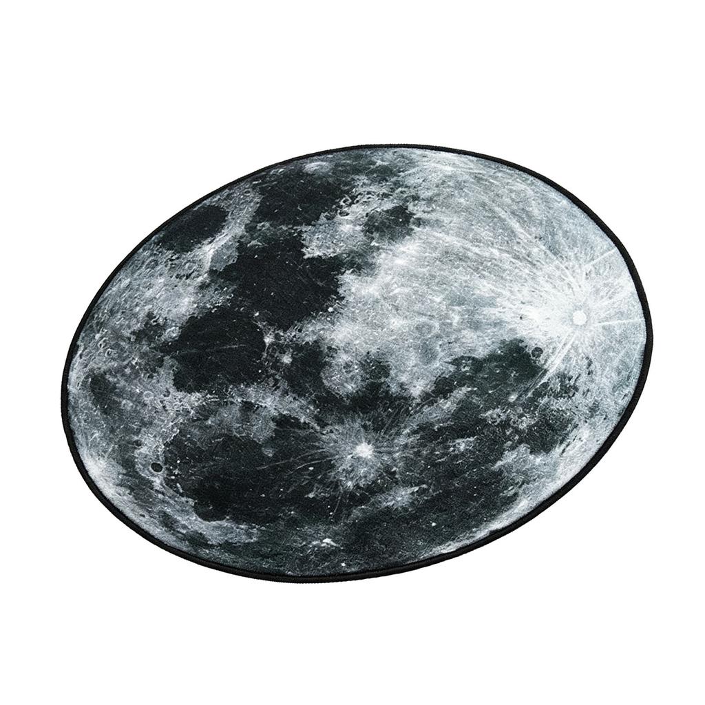 Moon Round Area Rug 31.5 Inch Anti Slip Velvet Circular Carpet Round Floor Mat for Indoor Home Bedroom Decor Gray