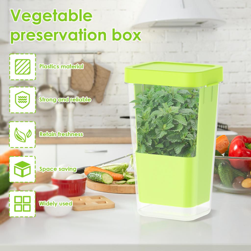 Fresh Herb Keeper for Refrigerator Clear Herb Storage Container for Cilantro, Parsley, Mint & Asparagus Preserver Vegetables