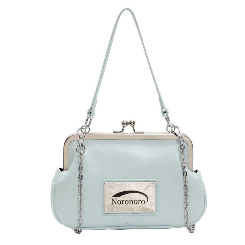 Fashion Trend Simple Light Luxury Oil Wax Leather Portable Clip Dinner Bag Versatile Korean Foreign Style Messenger Change Bag Woman