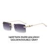 Modern Cheetah Decor Minimalist Metal Square Sunglasses For Summer Outings And Parties