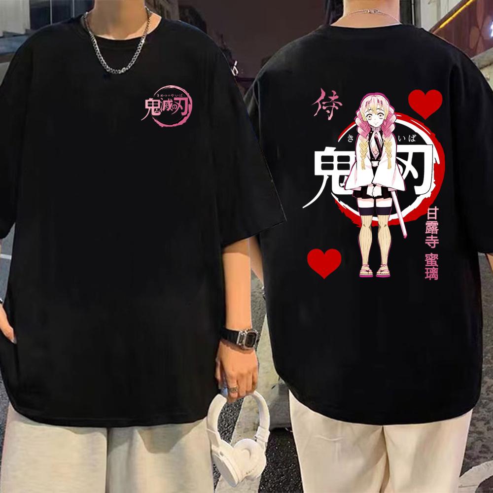 Demon Slayer Animation Derivatives Kamado Tanjirou Tshirt Printing Mens 2025 Summer Fashion Casual Oversized Streetwear