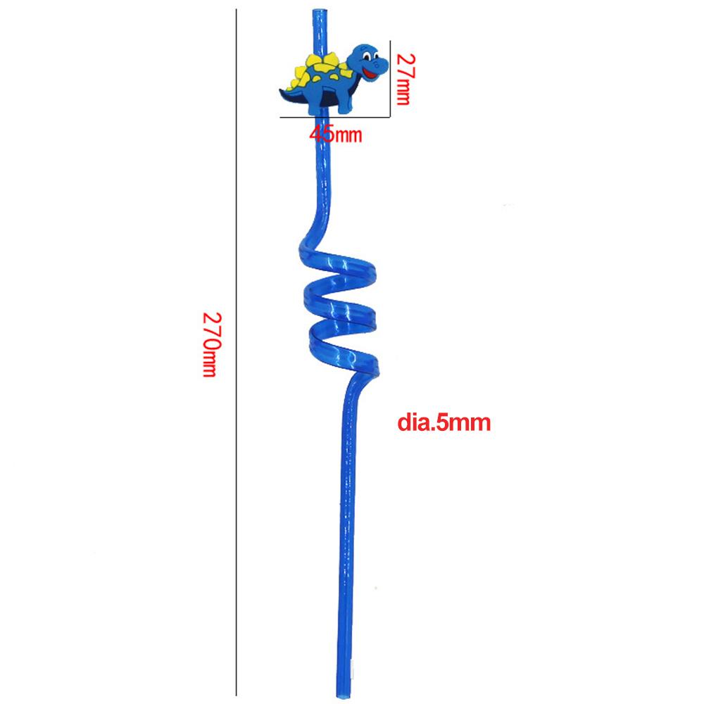 Straw Kids Drinking Decor Straws-Plastic Dino Theme Cartoon Pattern Dinosaur Reusable Straws