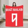 Smug Haalands Face Blanket Soccer Football Fleece Novelty Soft Throw Blankets for Bed Sofa SpringAutumn