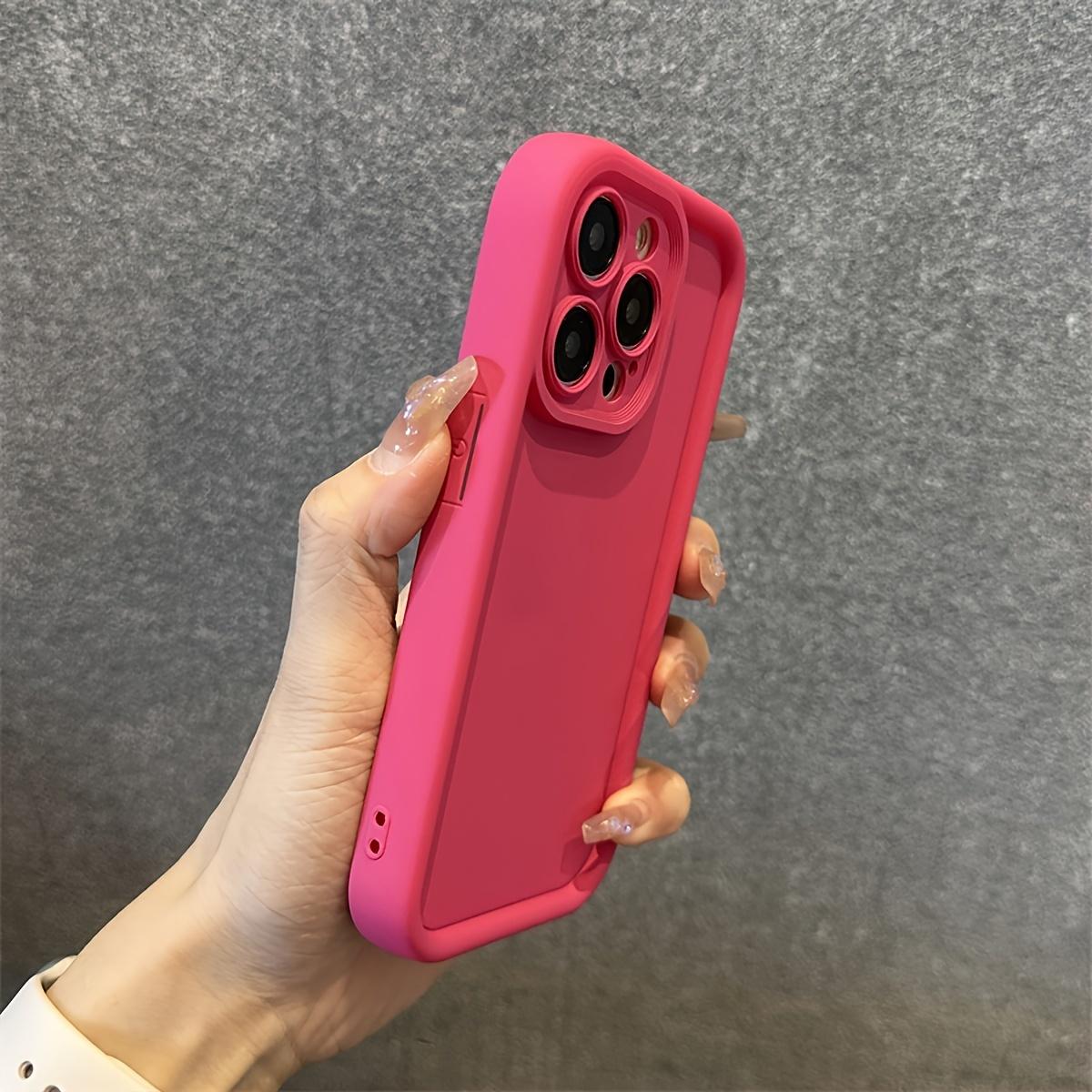 

Однотонний захисний чохол для телефону для iPhone 14 15 Pro Max 11 12 13 Mini SE 7 8 Plus X XR XS MAX М’яка силіконова протиударна модна кришка для телефону iPhone 12 Pro рожевий червоний колір